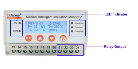 Prompt Alarm with Relay Output and LED Indicator once Insulation Fault