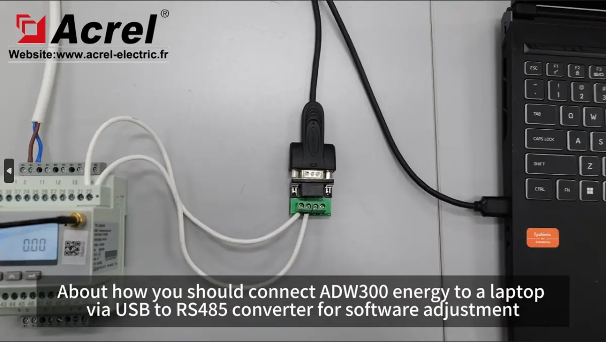How to Connect ADW300 Energy Meter to Your Laptop For Software Adjustment Via USB_RS485 Converter