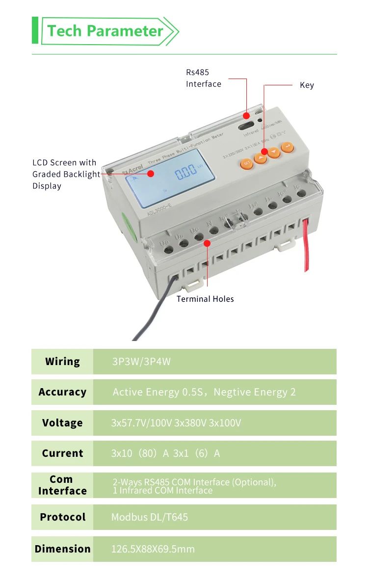 Adl3000 3 Phase Analog Energy Meter